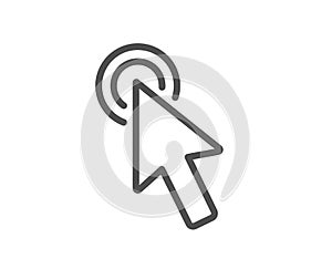 Mouse cursor line icon. Click action sign. Vector