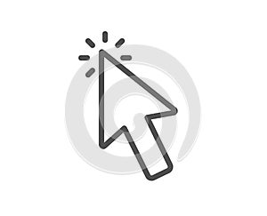 Mouse cursor line icon. Click action sign. Vector