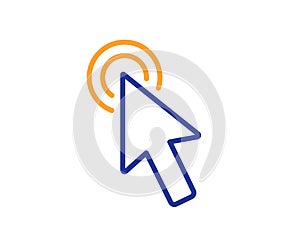 Mouse cursor line icon. Click action sign. Vector