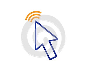 Mouse cursor line icon. Click action sign. Vector