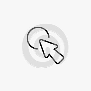 Mouse cursor line icon design. Pointer mark vector illustration.