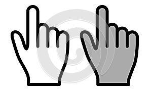 Mouse cursor. Mouse hand cursor. Computer Mouse click cursor. Black vector icon. Vector clipart.