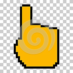Mouse cursor pixel icon, web click symbol, computer pointer vector illustration
