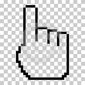 Mouse cursor pixel icon, web click symbol, computer pointer vector illustration
