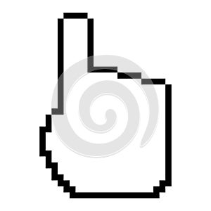 Mouse cursor pixel icon, web click symbol, computer pointer vector illustration
