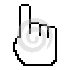 Mouse cursor pixel icon, web click symbol, computer pointer vector illustration