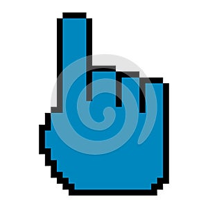 Mouse cursor pixel icon, web click symbol, computer pointer vector illustration