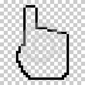 Mouse cursor pixel icon, web click symbol, computer pointer vector illustration