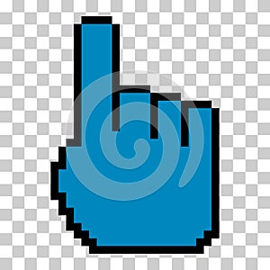 Mouse cursor pixel icon, web click symbol, computer pointer vector illustration