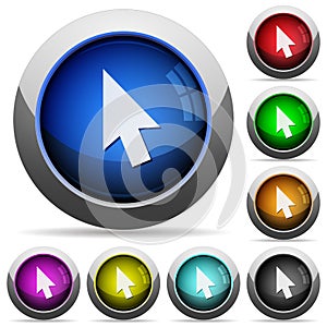 Mouse cursor round glossy buttons