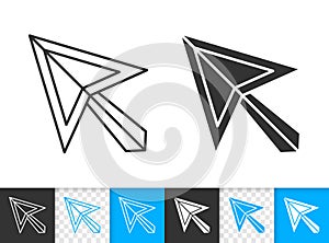 Mouse Cursor simple black line vector icon