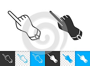 Mouse Cursor simple black line vector icon