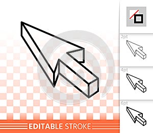 Mouse Cursor simple black line vector icon