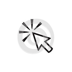 Mouse cursor vector icon, clicking cursor pointer icon vector