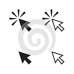Mouse cursor vector icon, clicking cursor pointer icon vector