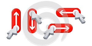 Mouse cursor dragging scrollbar slider 3D UI UX element