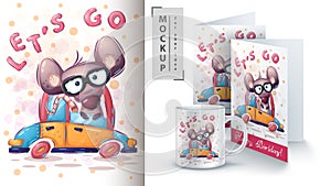 Mouse drive poster and merchandising