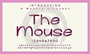 The Mouse Font Elegant alphabet letters serif font and number