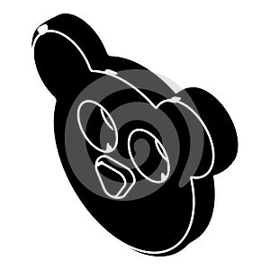 Mouse form button clothes icon, simple style photo