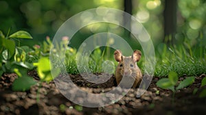 The mouse in grass.AI generated image
