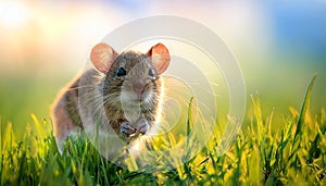 mouse on the grass, AI generated