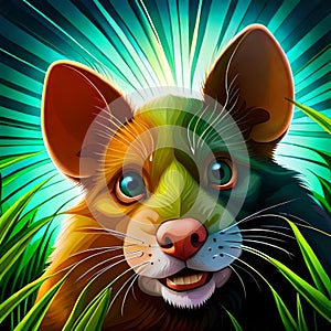 a mouse is in a grass