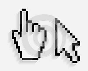 Mouse Hand and Arrow Cursor Set Vector