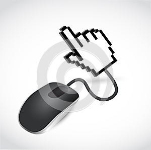 Mouse and hand cursor. illustration design