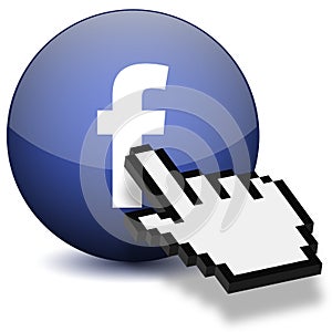 Mouse Hand Press Facebook Button