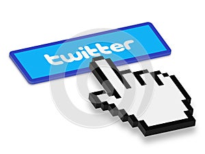 Mouse Hand Press Twitter Button