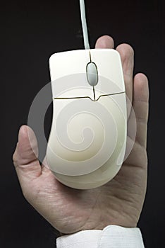 Mouse hanging and hand behind