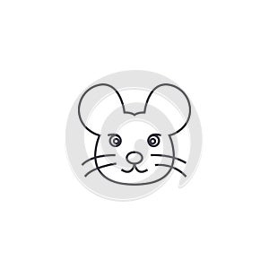 Mouse head vector line icon, sign, illustration on background, editable strokes