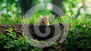 The Mouse in the Hole.AI generated image