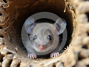 a mouse in a hole