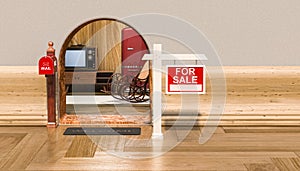 Mouse home with sign For Sale, 3D