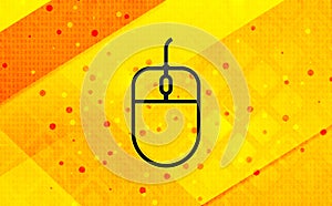 Mouse icon abstract digital banner yellow background