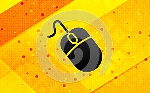 Mouse icon abstract digital banner yellow background