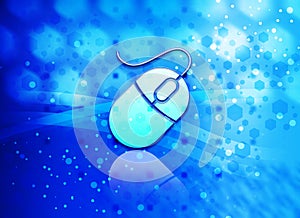 Mouse icon abstract light cyan blue hexagon pattern background