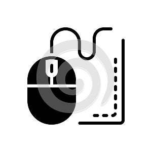 Black solid icon for Mouse, computer and tool