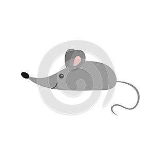 Mouse icon. Cute cartoon character. Baby animal collection. Education cards for kids Isolated White background Flat design