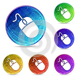Mouse icon digital abstract round buttons set illustration