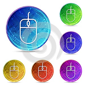 Mouse icon digital abstract round buttons set illustration