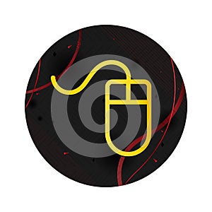 Mouse icon elegant black round button