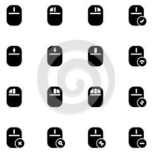 Mouse icon set design solid style