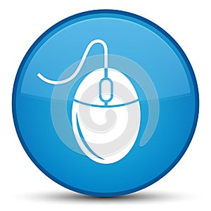 Mouse icon special cyan blue round button