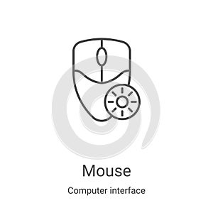 mouse icon vector from computer interface collection. Thin line mouse outline icon vector illustration. Linear symbol for use on