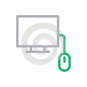 Mouse vector color line icon