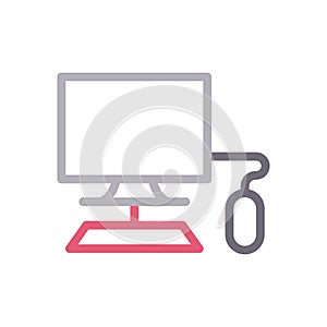 Mouse vector color line icon