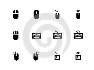 Mouse and Keyboard icons on white background.