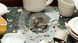 Mouse Kitchen Counter Mess Food Pest